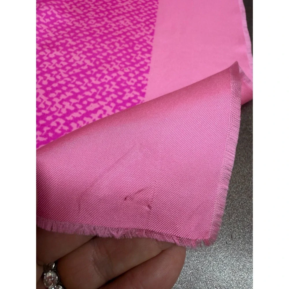 Vintage Christian Dior 100% Silk Scarf Printed 2 Tone Hot Pink 33